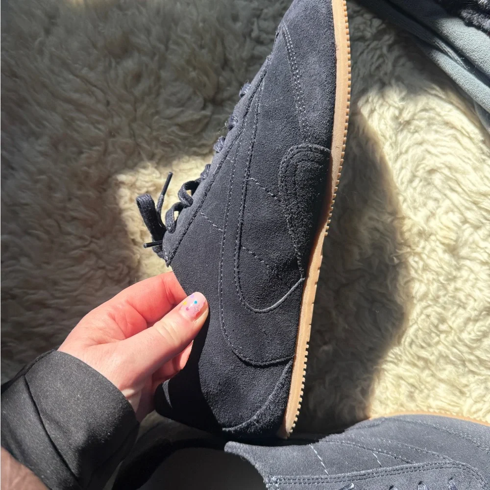 COS Navy Suede Minimal Athletic Sneakers